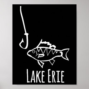 Póster Lago Erie Pennysylvania Pesca Perca de anzuelo Tr