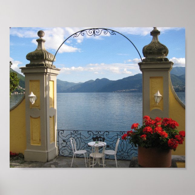 Póster Lago Escenario Como Varenna Italia (Frente)