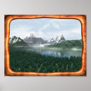 Póster lago espejo
