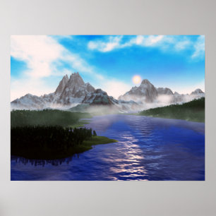 Póster lago espejo