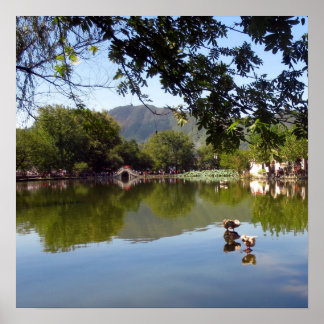 Póster Lago espejo plácido