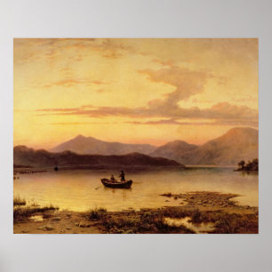 Póster Lago Etive, de Bonawe - tarde, 1875 (aceite en el