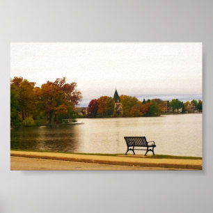 Póster Lago Fowler en otoño, WI