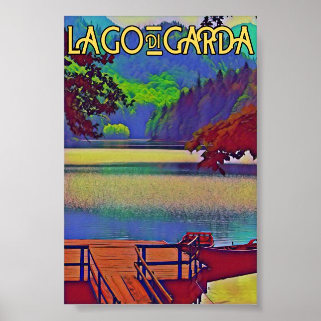 Póster Lago Garda - Lago di garda islas italianas (Frente)