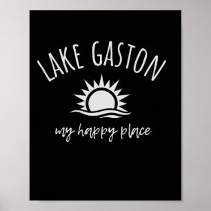Póster Lago Gaston Mi lugar feliz Barco Pesca Campamento