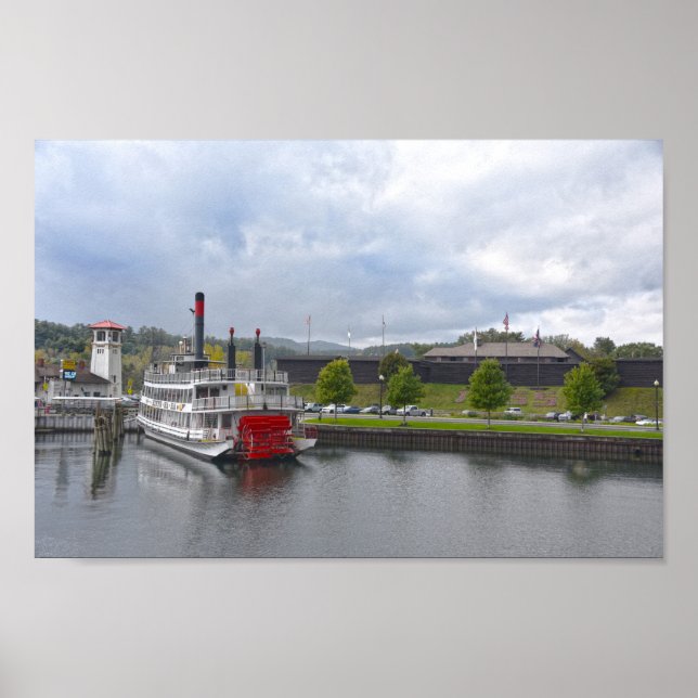 Póster Lago George, Nueva York, Steamship (Frente)