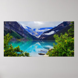 Póster Lago Glacial Louise Alberta Canadá Montañas Rocosa
