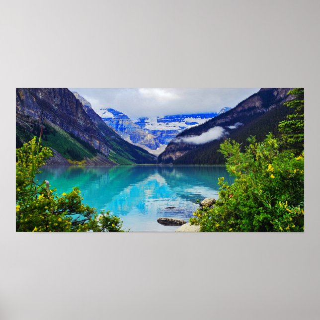 Póster Lago Glacial Louise Alberta Canadá Montañas Rocosa (Frente)