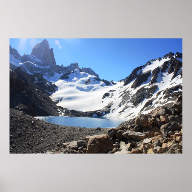 Póster Lago Glaciar Cerca Del Monte Fitz Roy (Frente)