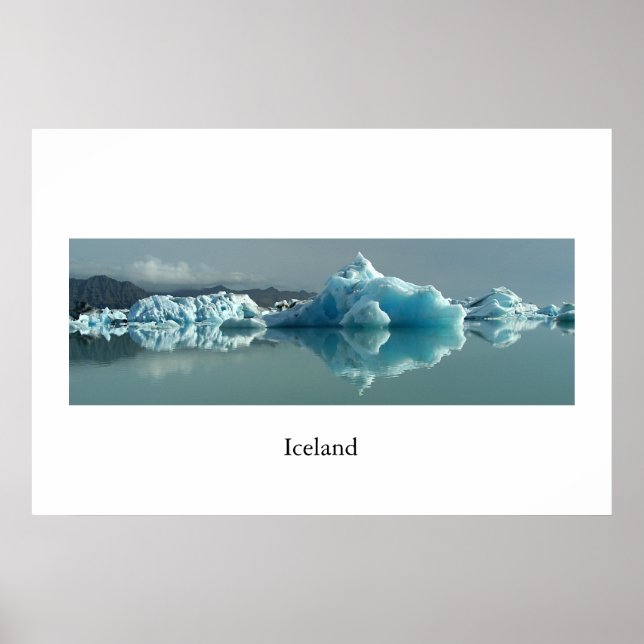 Póster Lago glaciar de Islandia (Frente)