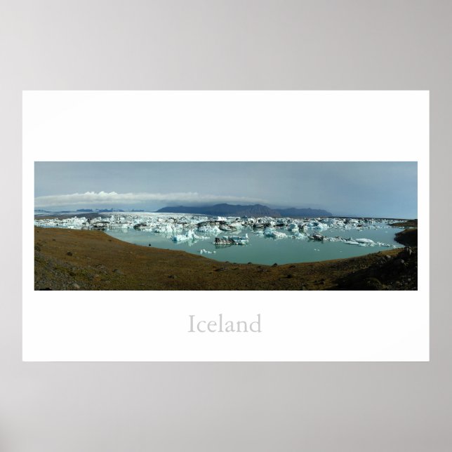 Póster Lago glaciar de Islandia (Frente)