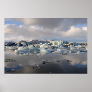 Póster Lago glaciar Jokulsarlon en poster de Islandia