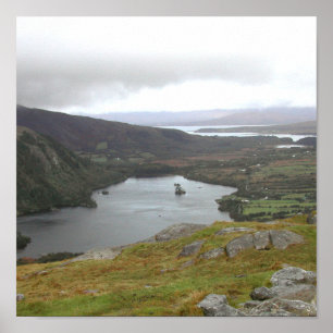 Póster Lago Glanmore de Healy Pass Ireland.