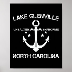 Póster Lago Glenville Carolina del Norte Divertido Campin