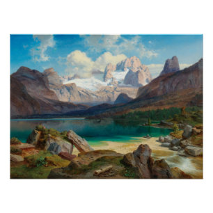 Póster Lago Gosau con vista al macizo Dachstein