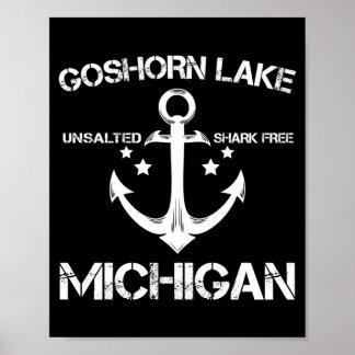 Póster Lago Goshorn Michigan divertido verano de pesca y 