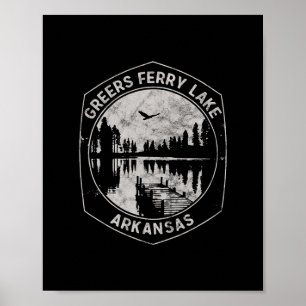 Póster Lago Greers Ferry vintage Arkansas exteriores vaca