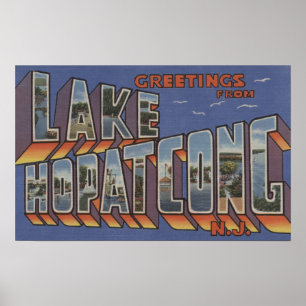 Póster Lago Hopatcong, Nueva Jersey - Escenas de letras g