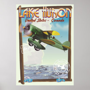 Póster Lago Huron - Estados Unidos - Canadá