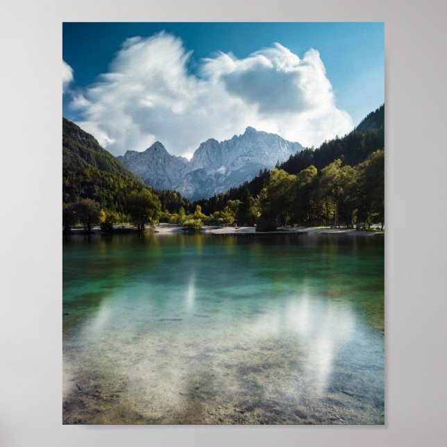 Póster Lago Jasna en Kranjska Gora, Eslovenia (Frente)