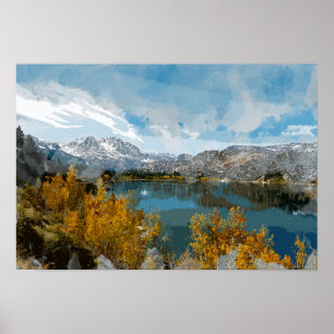 Póster Lago june en la gama de Sierra Nevada de