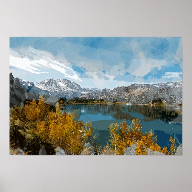 Póster Lago June en Sierra Nevada, California (Frente)