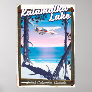 Póster lago kalamalka, Columbia Británica Canadá