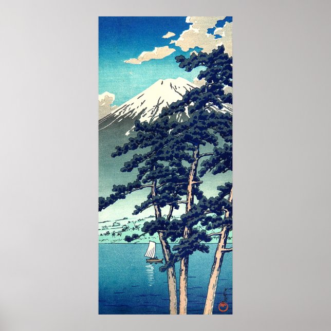 Póster Lago Kawaguchi Kawase Hasui 1931 (Frente)