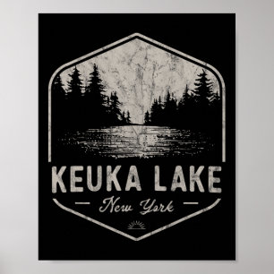 Póster Lago Keuka Nueva York Al Aire Libre Vintage 