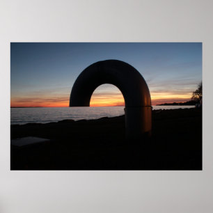 Póster Lago Kingston, puesta de sol de Ontario.