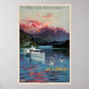 Póster Lago Lac Annecy Auvergne-Rhône-Alpes París Lyon