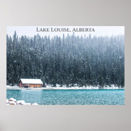 Póster Lago Louise Alberta Canadá Fotografía en invierno