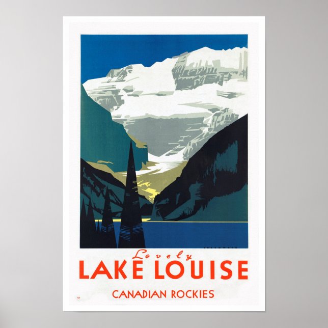 Póster Lago Louise Caracas canadienses ~ Viajes de época (Frente)