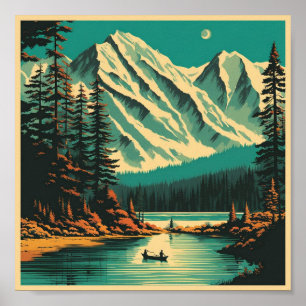 Póster Lago Louise Parque Nacional Banff Viaje Retro
