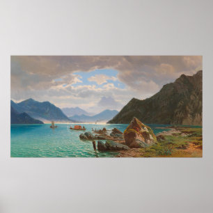Póster Lago Lugano[1859], por François Roffiaen (1820-189