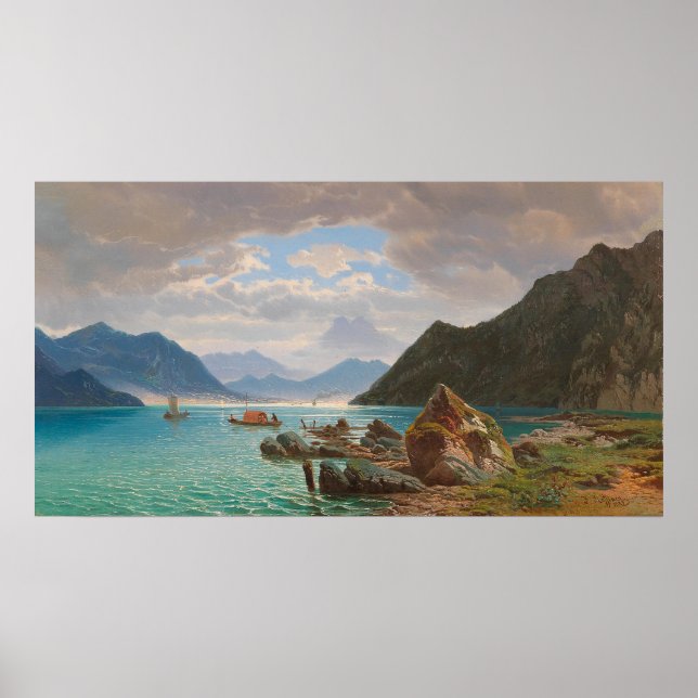Póster Lago Lugano[1859], por François Roffiaen (1820-189 (Frente)