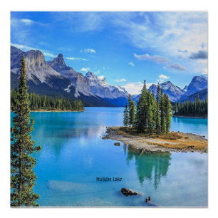 Póster Lago Malige, Alberta, Canadá