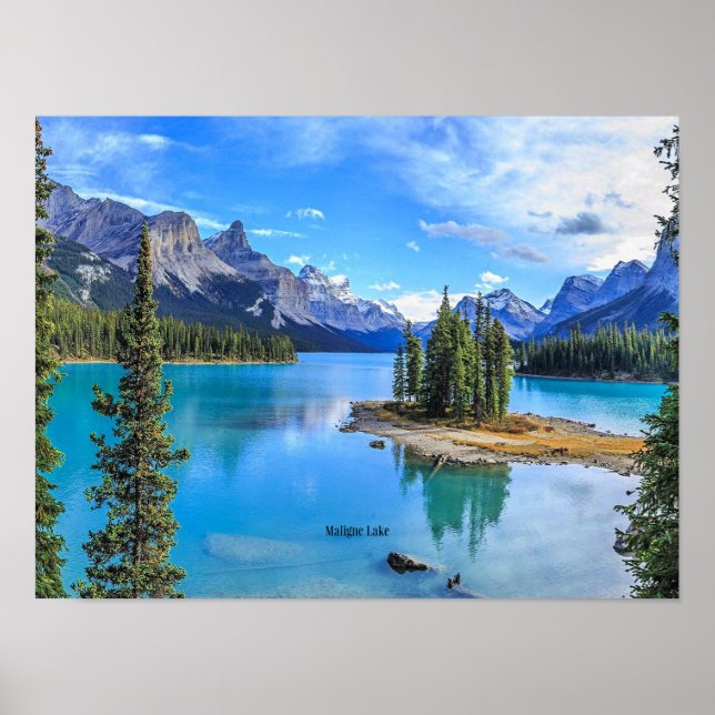 Póster Lago Malige, Alberta, Canadá (Frente)