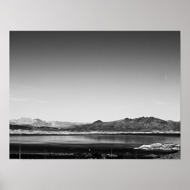 Póster Lago Mead en Blanco y Negro (Frente)