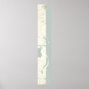 Póster Lago Michigan desplegado, vertical, 60 x 10