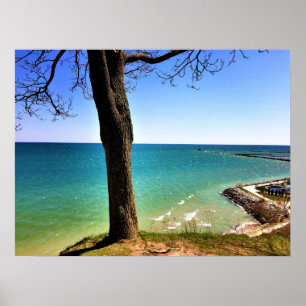 Póster Lago Michigan, Port Washington, WI