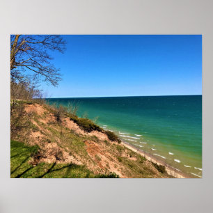 Póster Lago Michigan, Puerto Washington, Wisconsin
