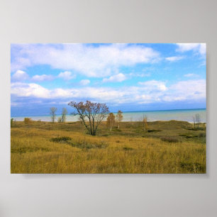 Póster Lago Michigan, Sheboygan, Wisconsin