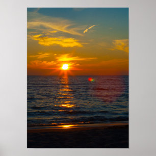 Póster Lago Michigan Sunset, Ludington, Michigan