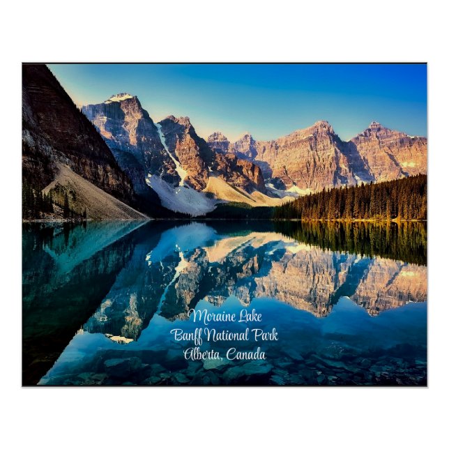 Póster Lago Moraine, Alberta, Canadá escénico (Anverso)