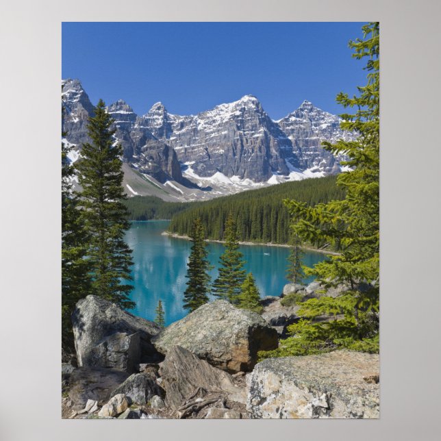 Póster Lago Moraine, Canadian Rockies, Alberta, Canadá (Frente)
