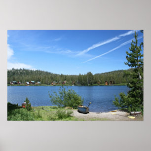 Póster Lago mountain, canoas
