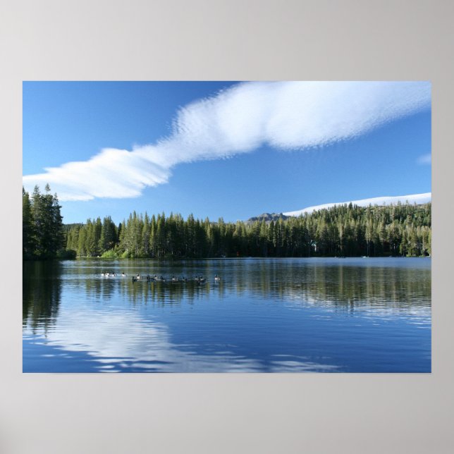 Póster Lago Mountain, Geese (Frente)