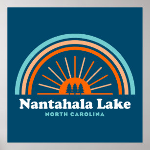 Póster Lago Nantahala Arcoiris de Carolina del Norte