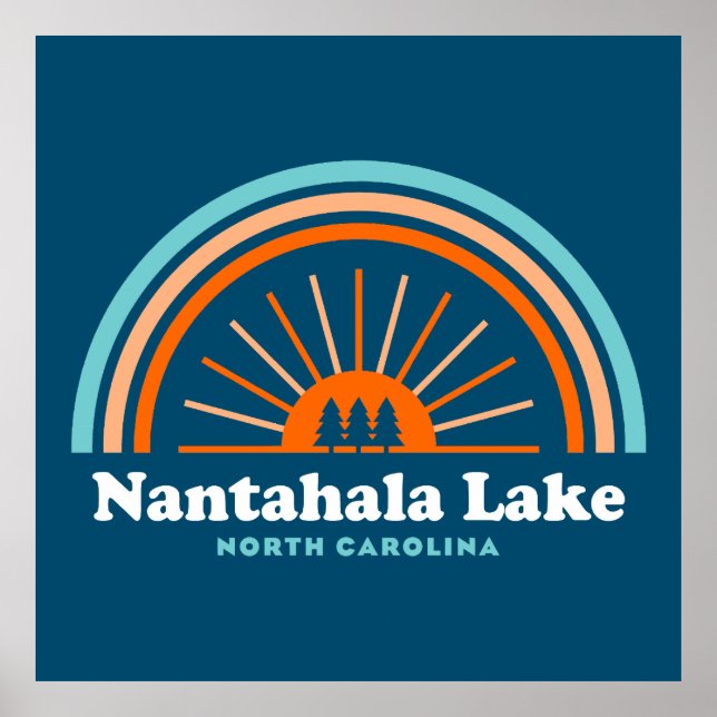 Póster Lago Nantahala Arcoiris de Carolina del Norte (Frente)
